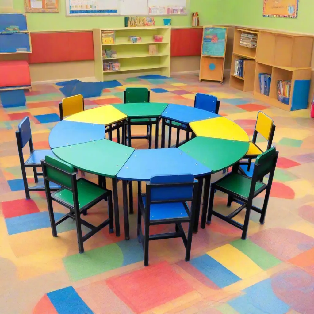 8-Seat Round Student Activity Table Basic 1 - 4