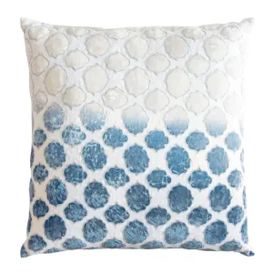 Azul Tile Velvet Appliqué Pillow by Kevin O'Brien Studio