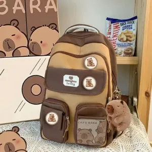 Casual Cozy Capybara Study Backpack Bag