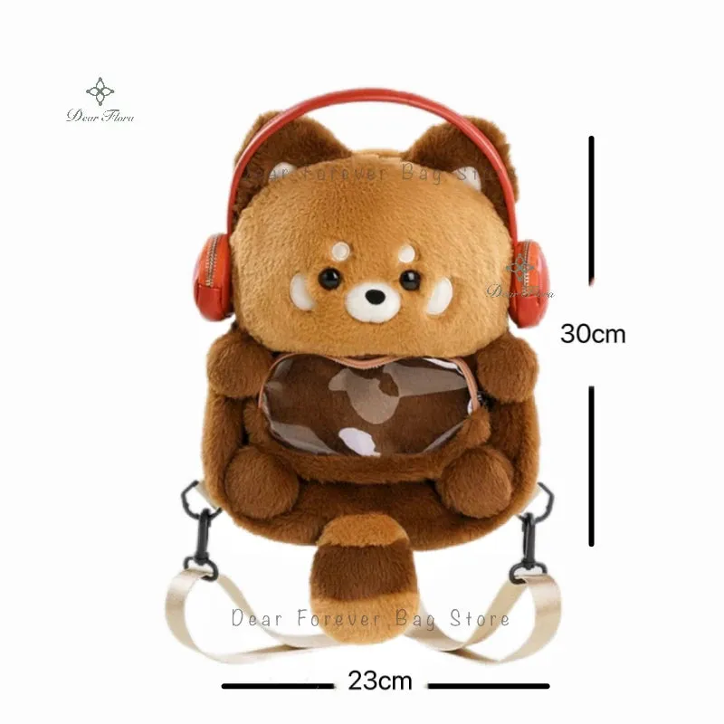 Cute Plush Red Panda Backpack New Hot Personalized Girl Fashion Rucksack Fun Animal Cartoon Knapsack Women Kawaii Crossbody Bags (Copy)