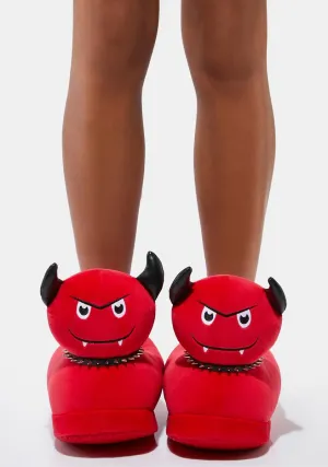 Devil May Care Plush Slippers