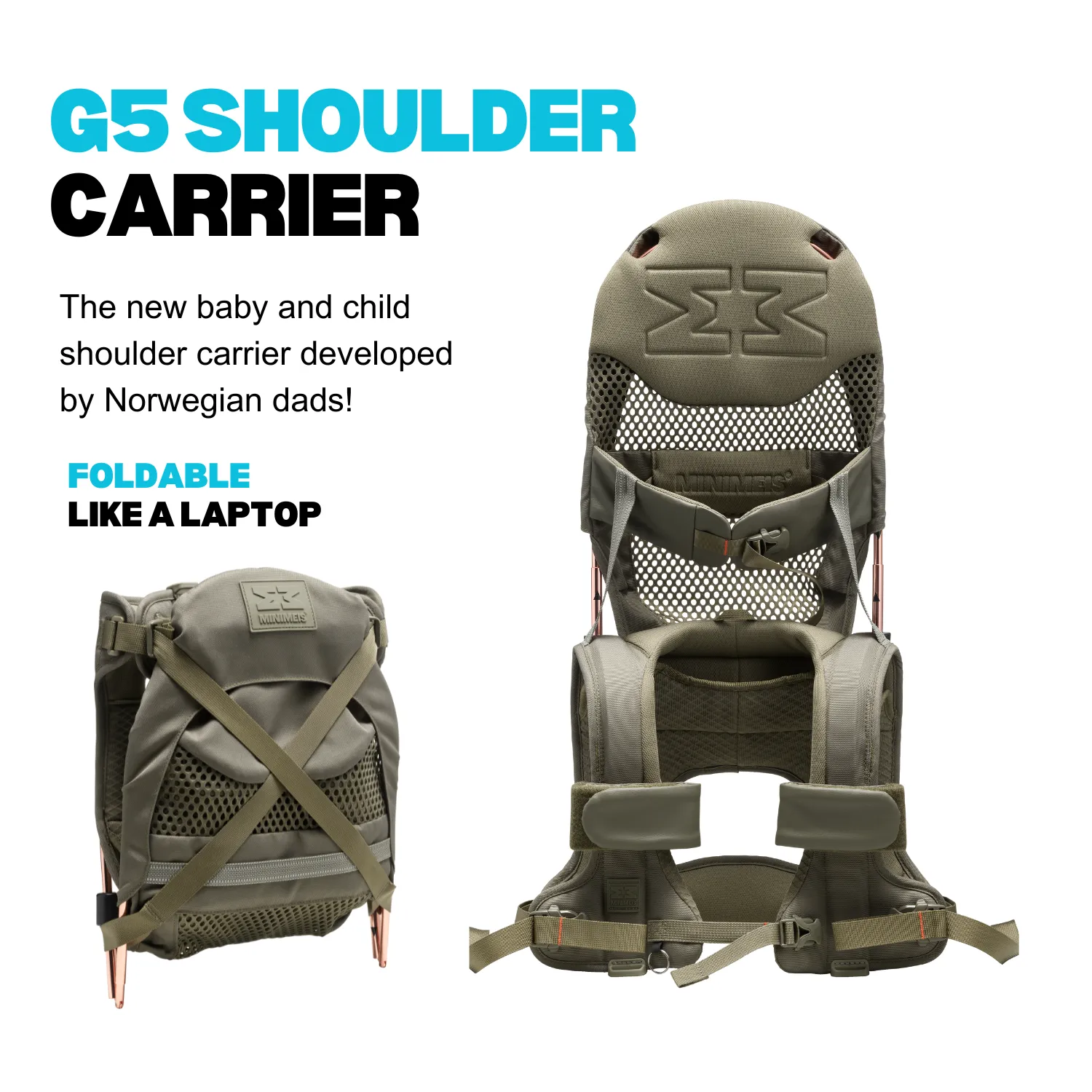 G5 Bundle - Lightweight Child Shoulder Carrier   Travel Backpack Olive Green