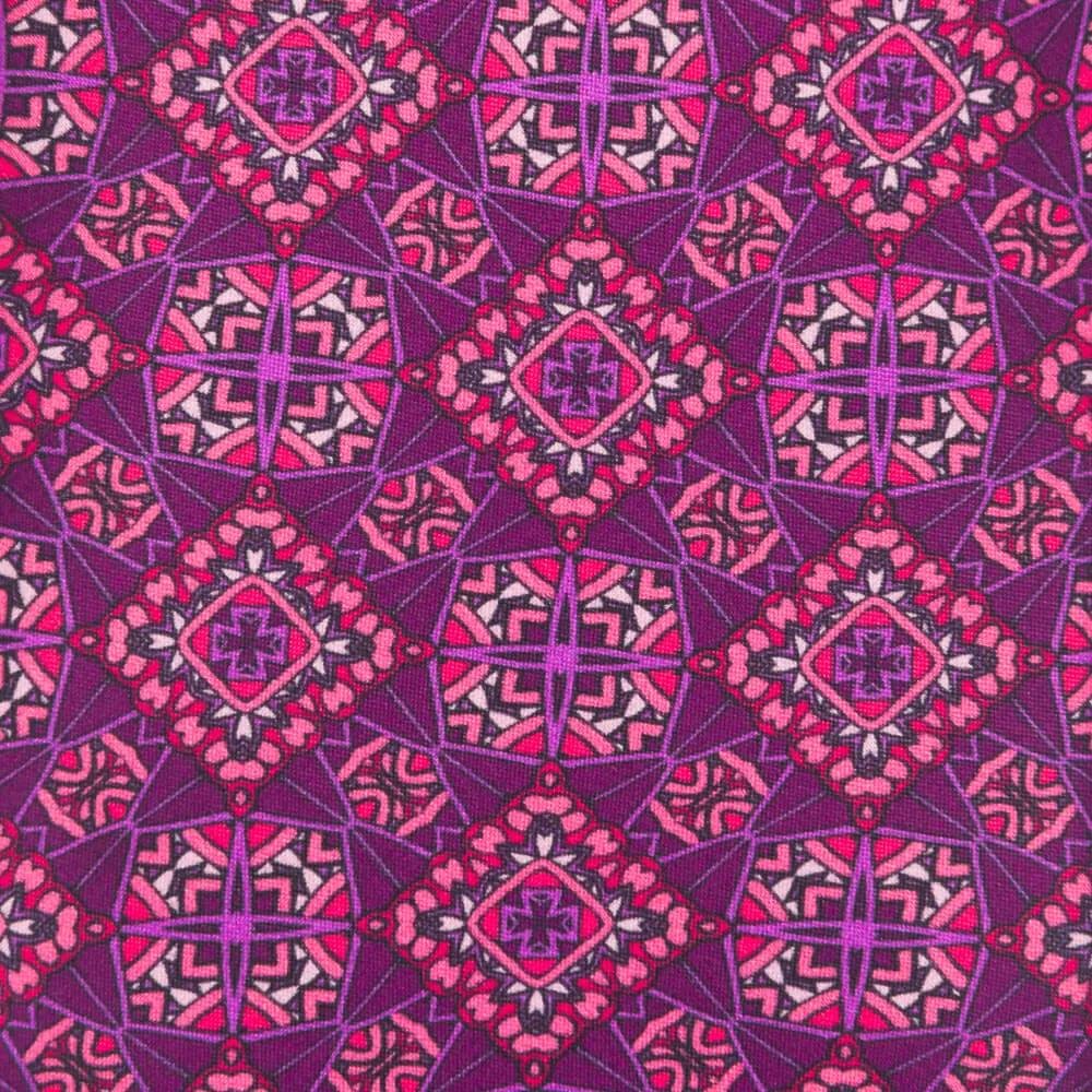 Purple and Pink Medieval Art Duchesse Silk Tie