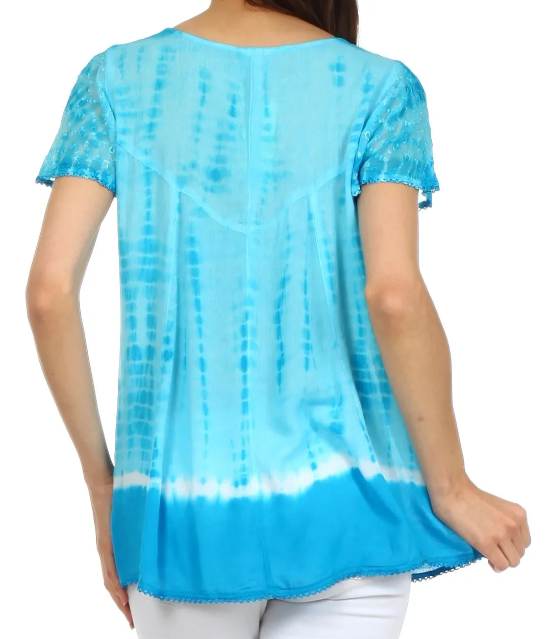 Sakkas Natasha Sequin Tie Dye Blouse