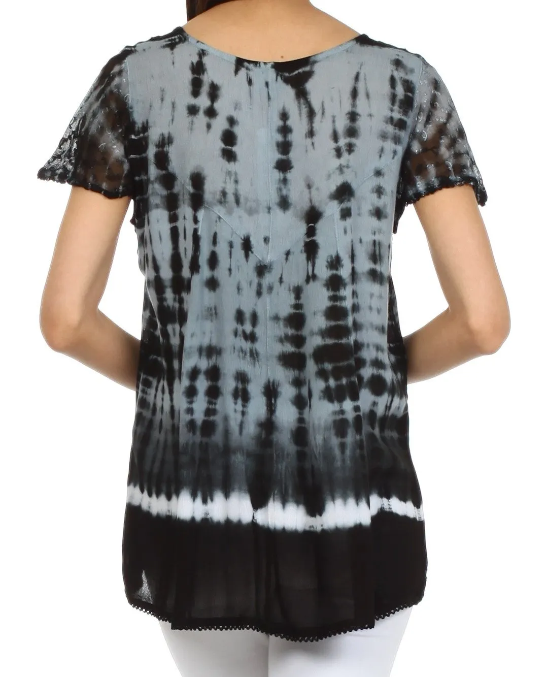 Sakkas Natasha Sequin Tie Dye Blouse