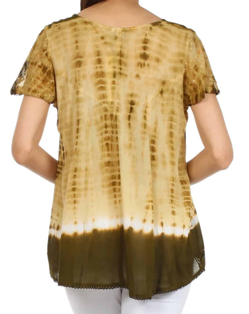 Sakkas Natasha Sequin Tie Dye Blouse