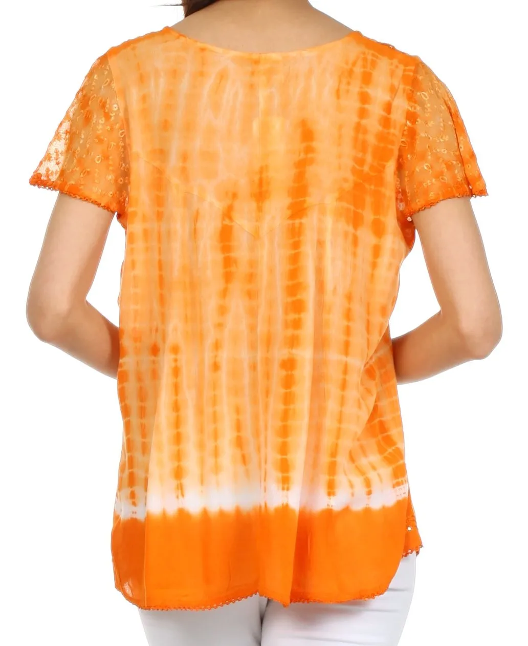 Sakkas Natasha Sequin Tie Dye Blouse