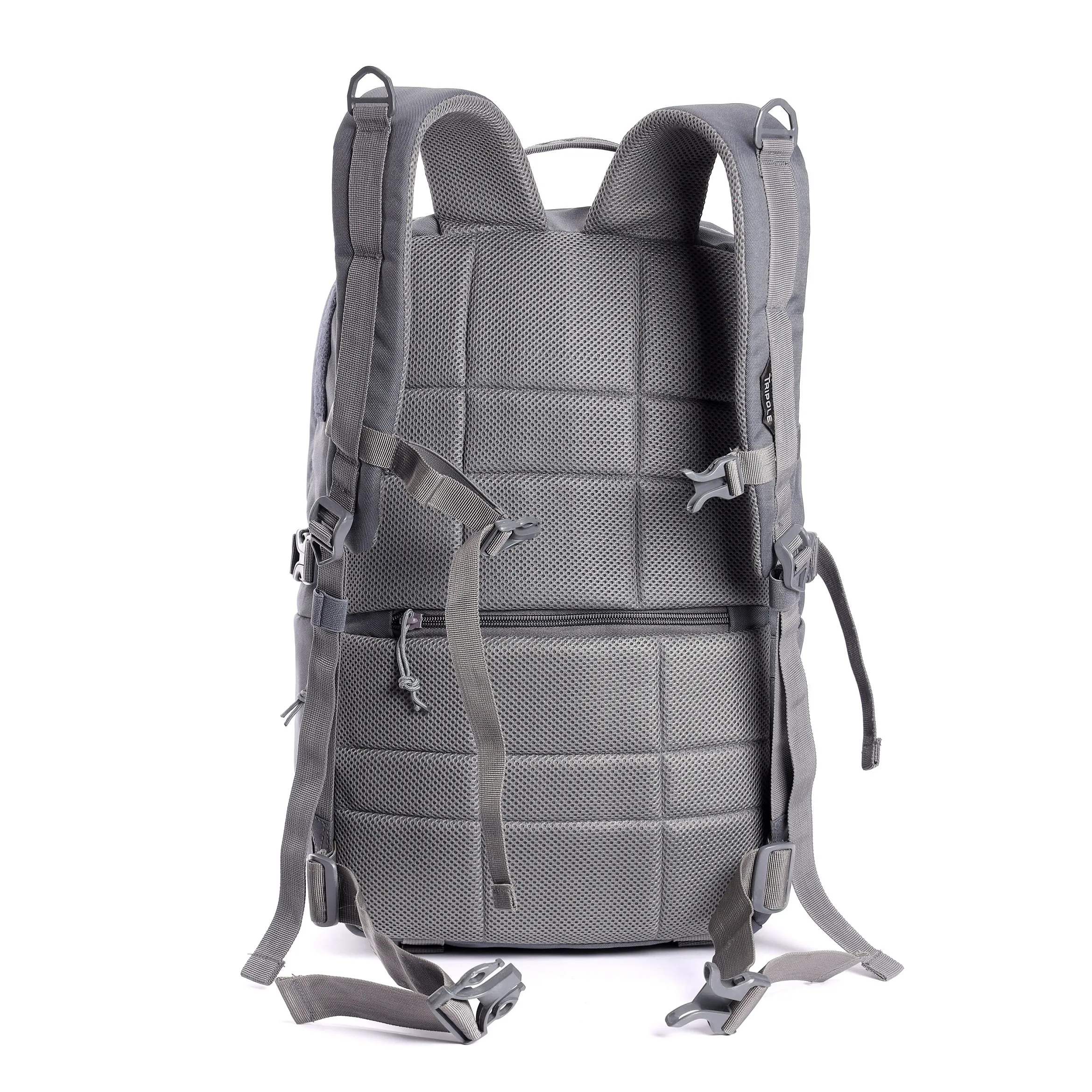 Tripole Captain 25 Litres Tactical Backpack with MOLLE Webbing and Carabiner - (Grey)