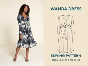 Wanda Wrap Dress -Printed Pattern