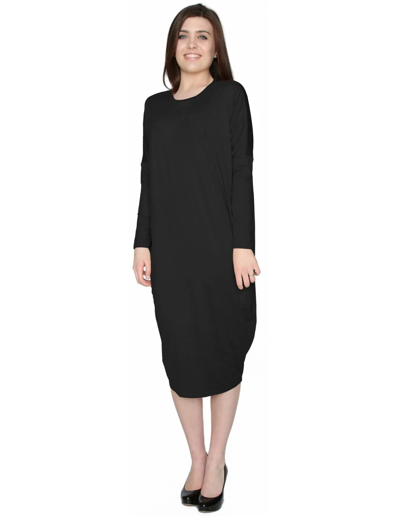 Women's Micro Suede Knit Comfy Midi Dress